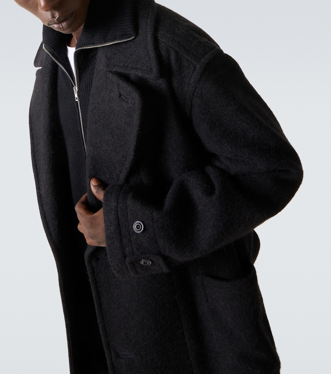 Lemaire Belted alpaca and wool overcoat - Detail 5