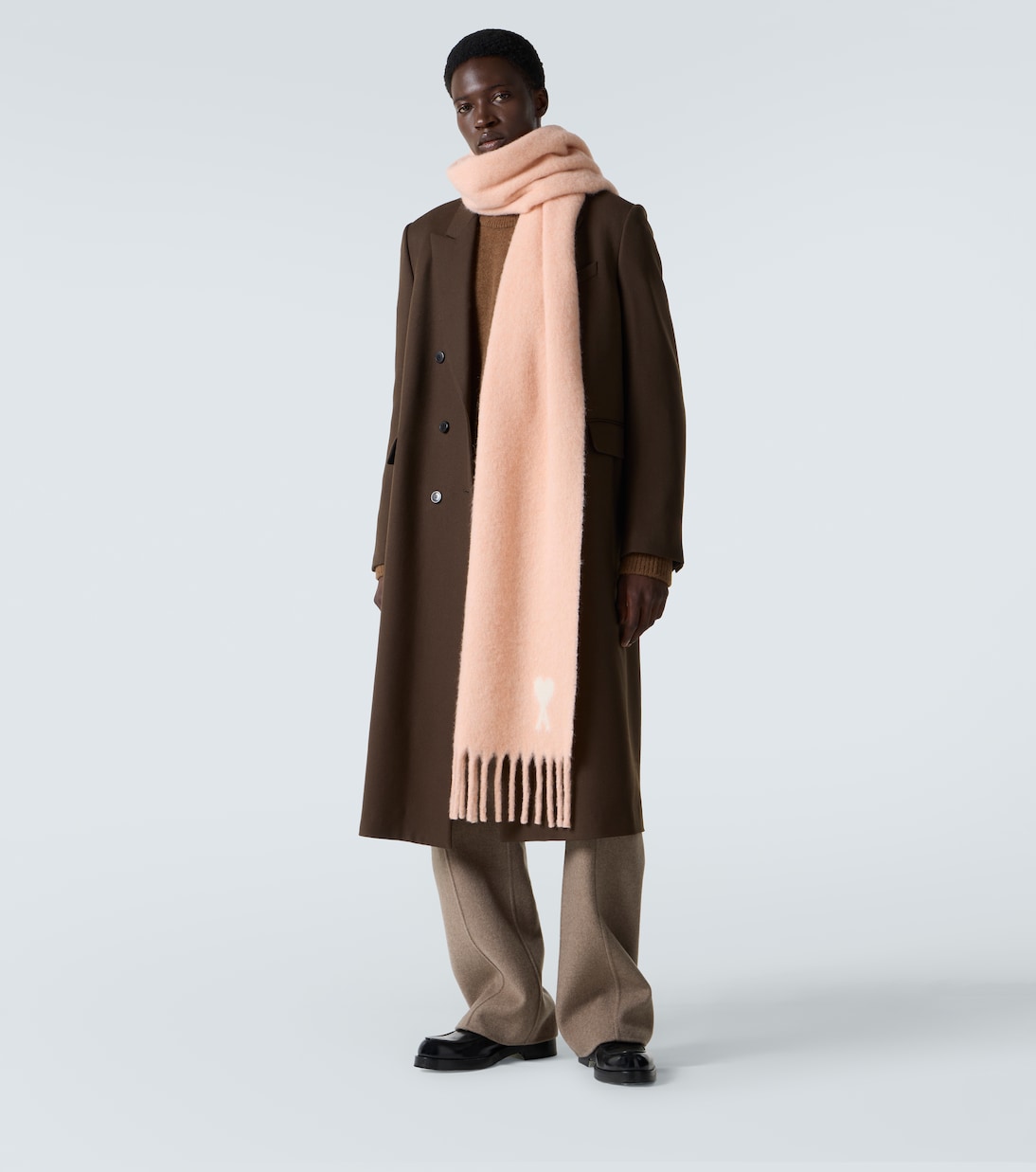 AMI Paris Ami de Cur alpaca and wool-blend scarf - Detail 4