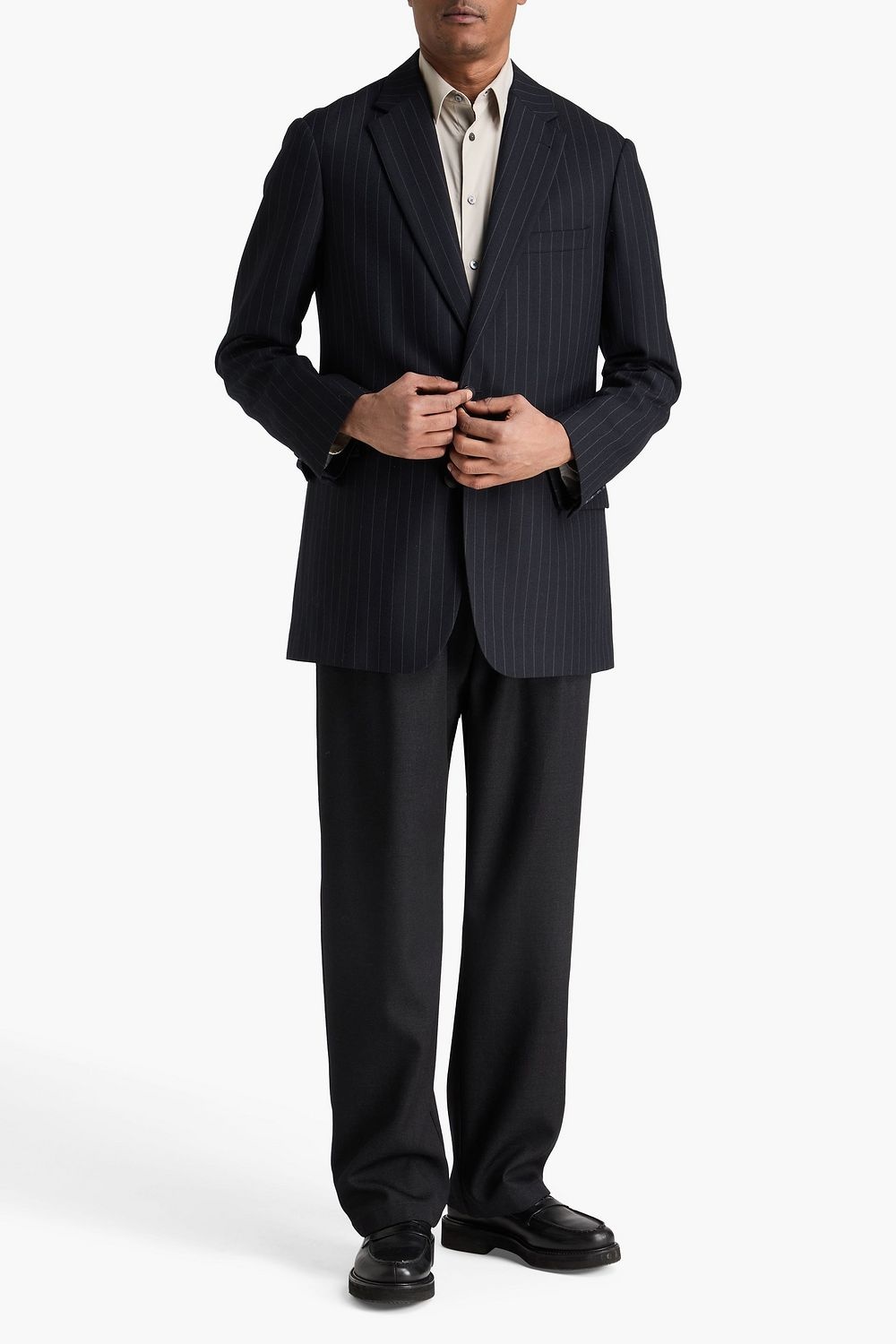 Dries Van Noten Pinstriped wool-twill blazer - Detail 2