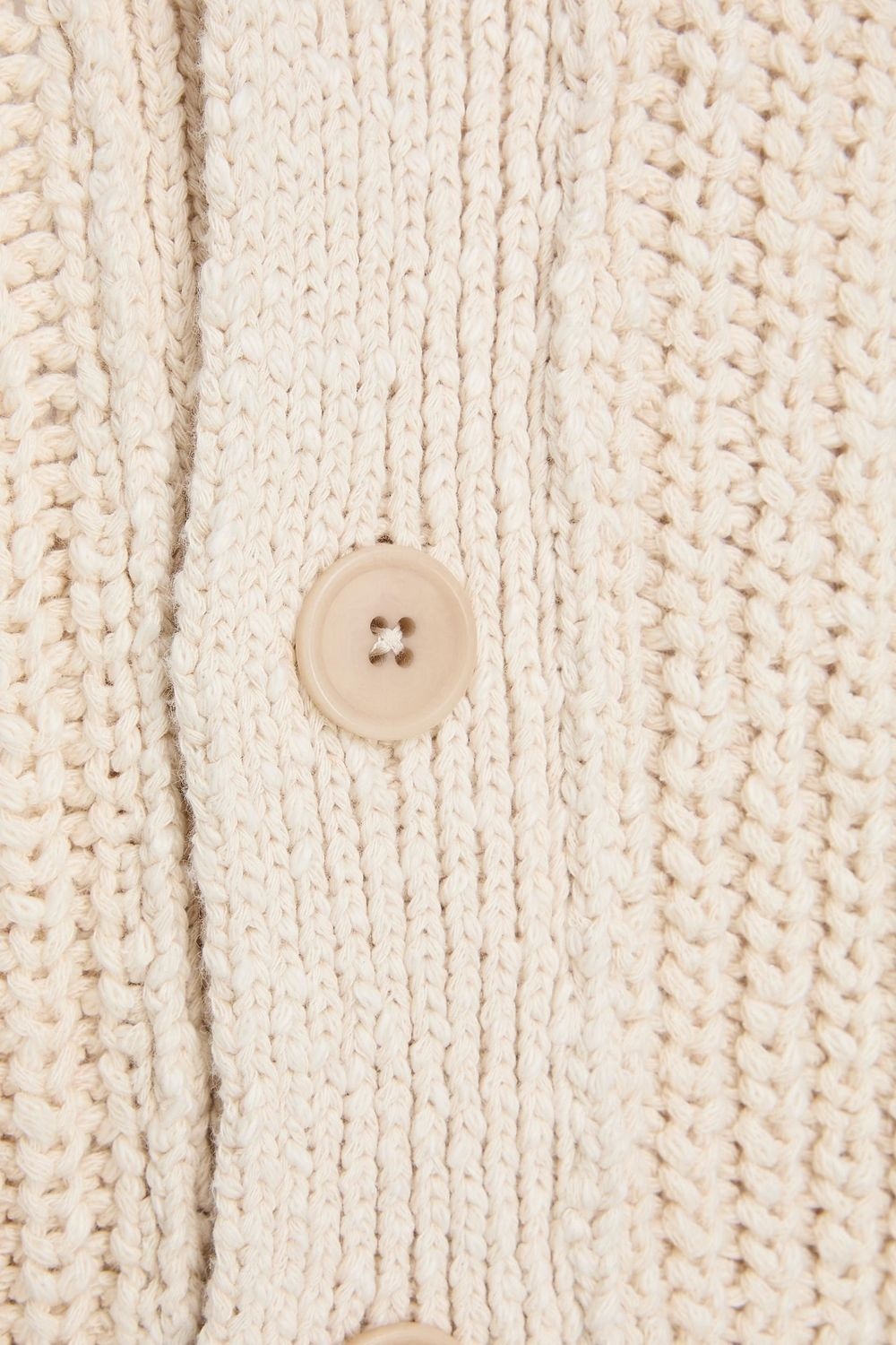 Lemaire Ribbed cotton cardigan - off-white - Detail 3