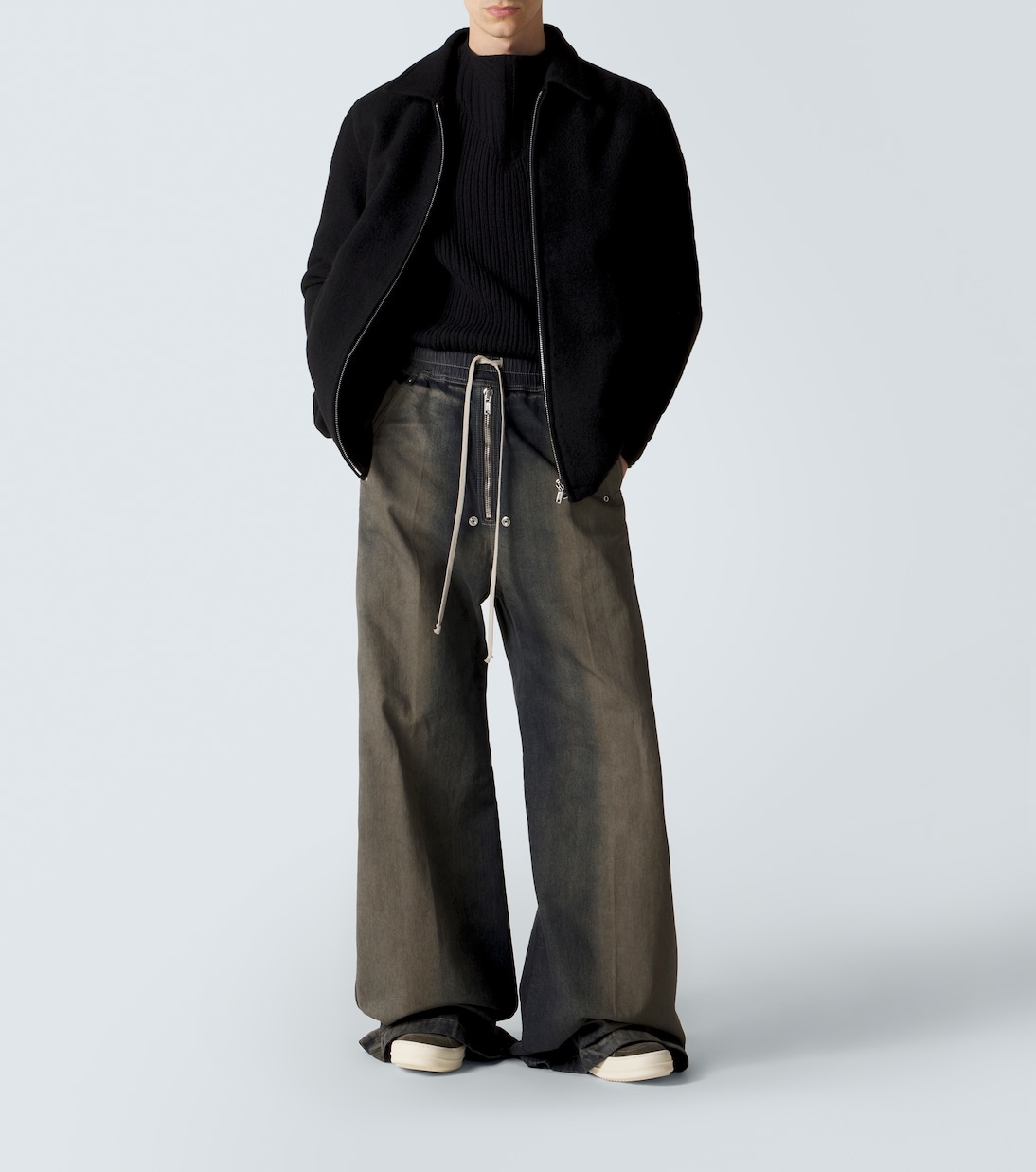 Rick Owens Vintage leather-trimmed suede sneakers - Detail 2