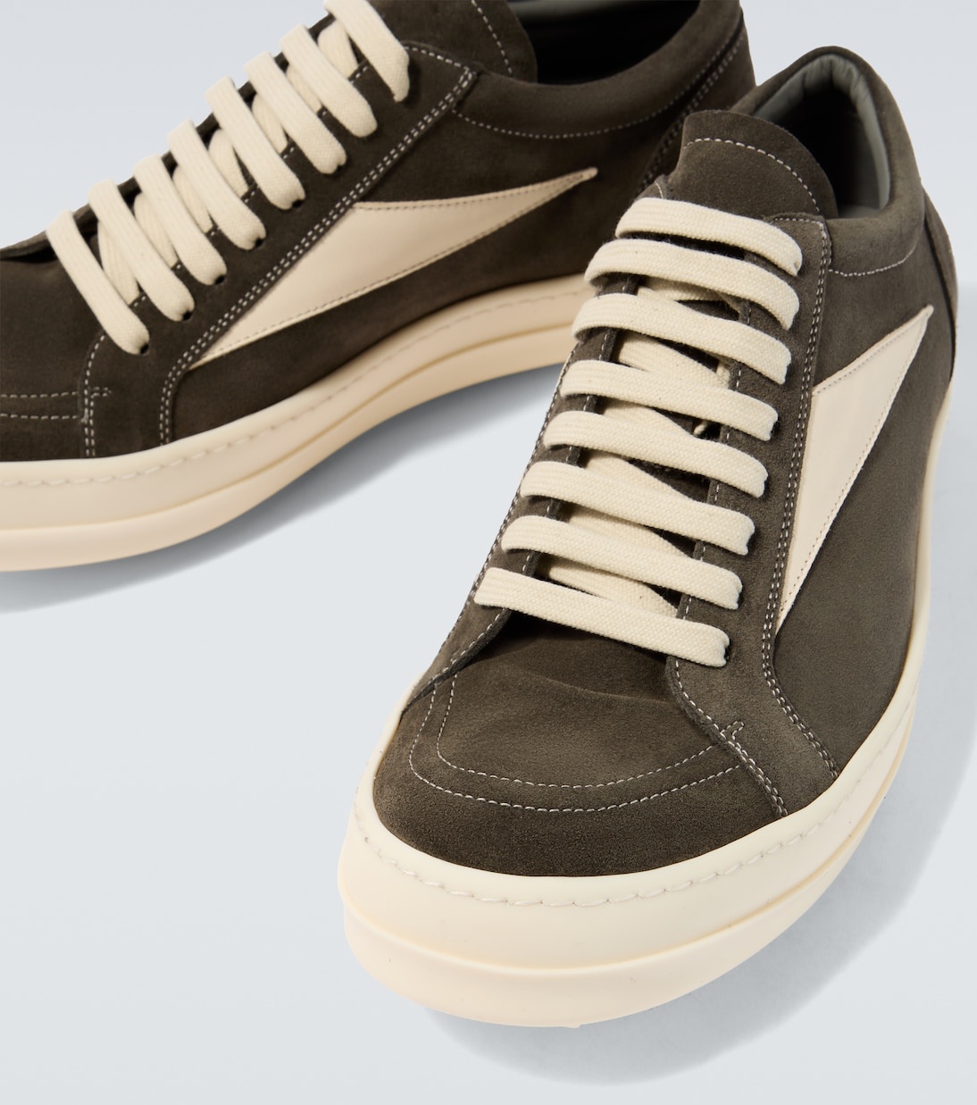 Rick Owens Vintage leather-trimmed suede sneakers - Detail 3