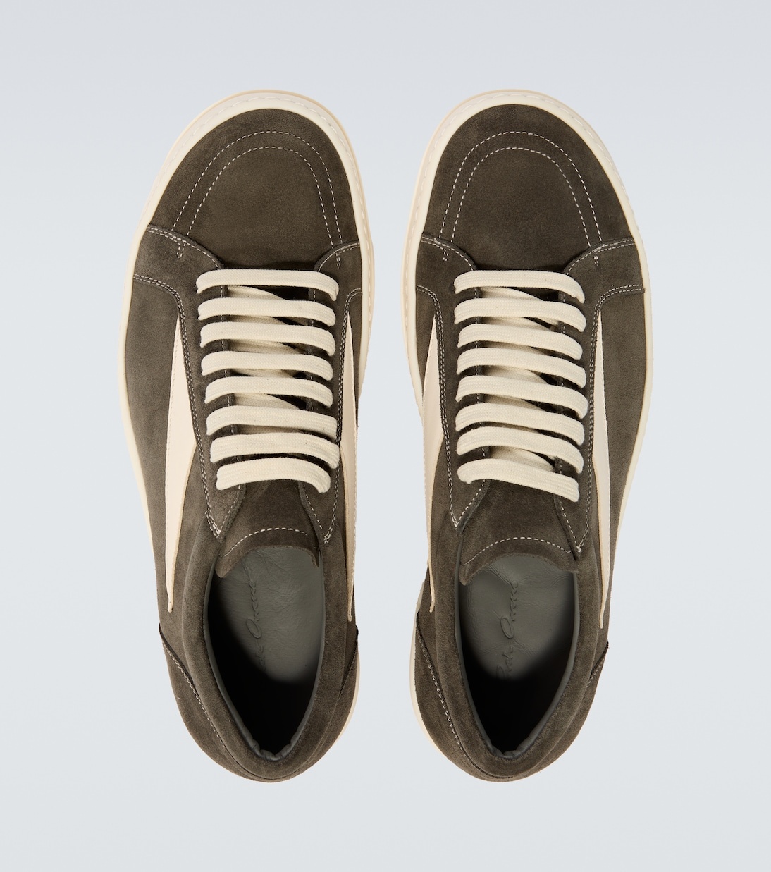 Rick Owens Vintage leather-trimmed suede sneakers - Detail 4
