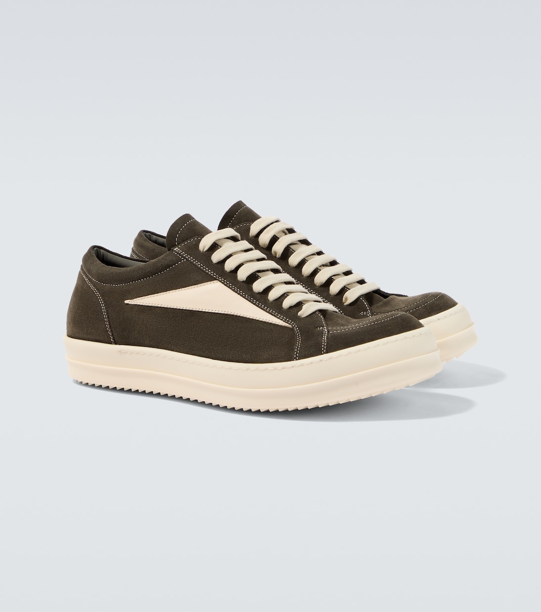 Rick Owens Vintage leather-trimmed suede sneakers - Detail 5