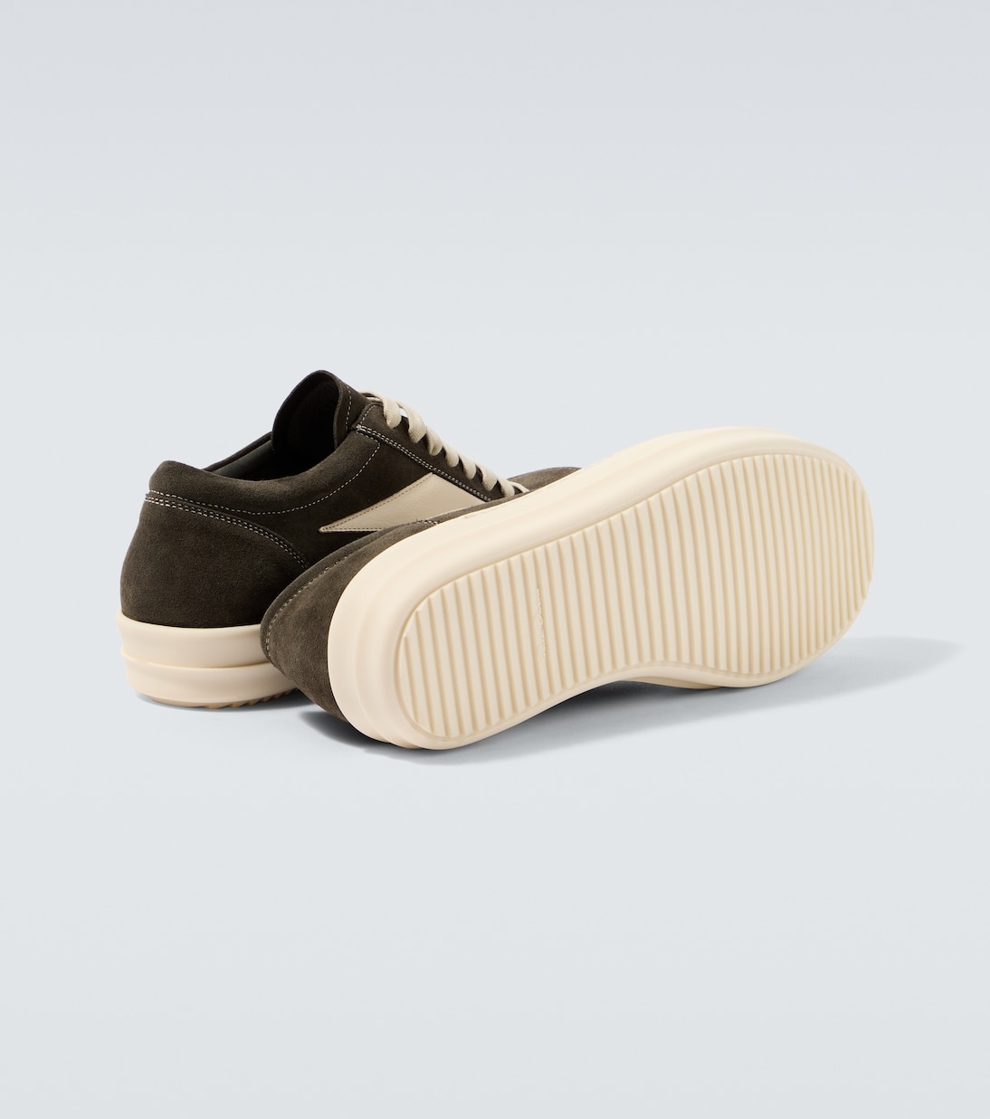 Rick Owens Vintage leather-trimmed suede sneakers - Detail 7