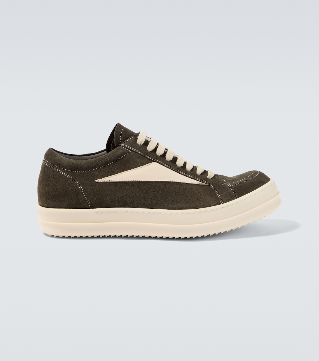 Rick Owens Vintage Leather-Trimmed Suede Sneakers