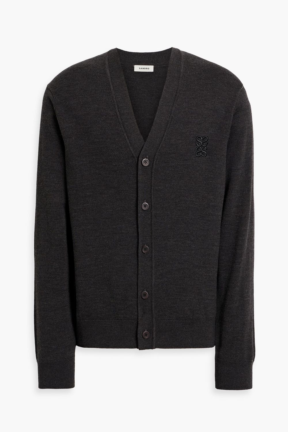 Appliqud wool cardigan