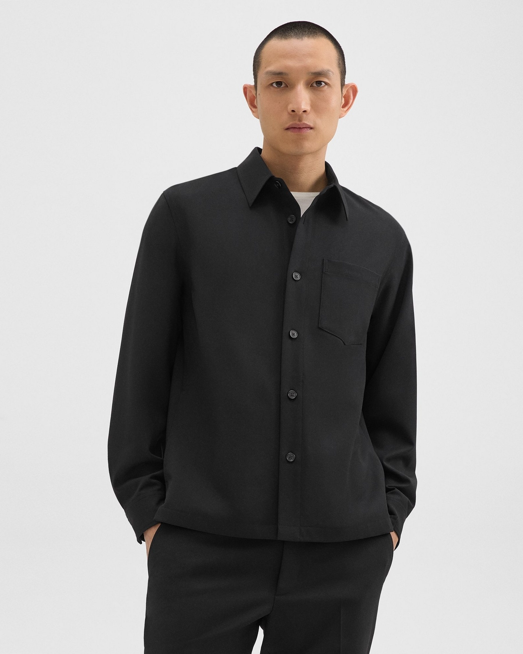 Theory Overshirt in Wool-Blend Twill - Detail 2