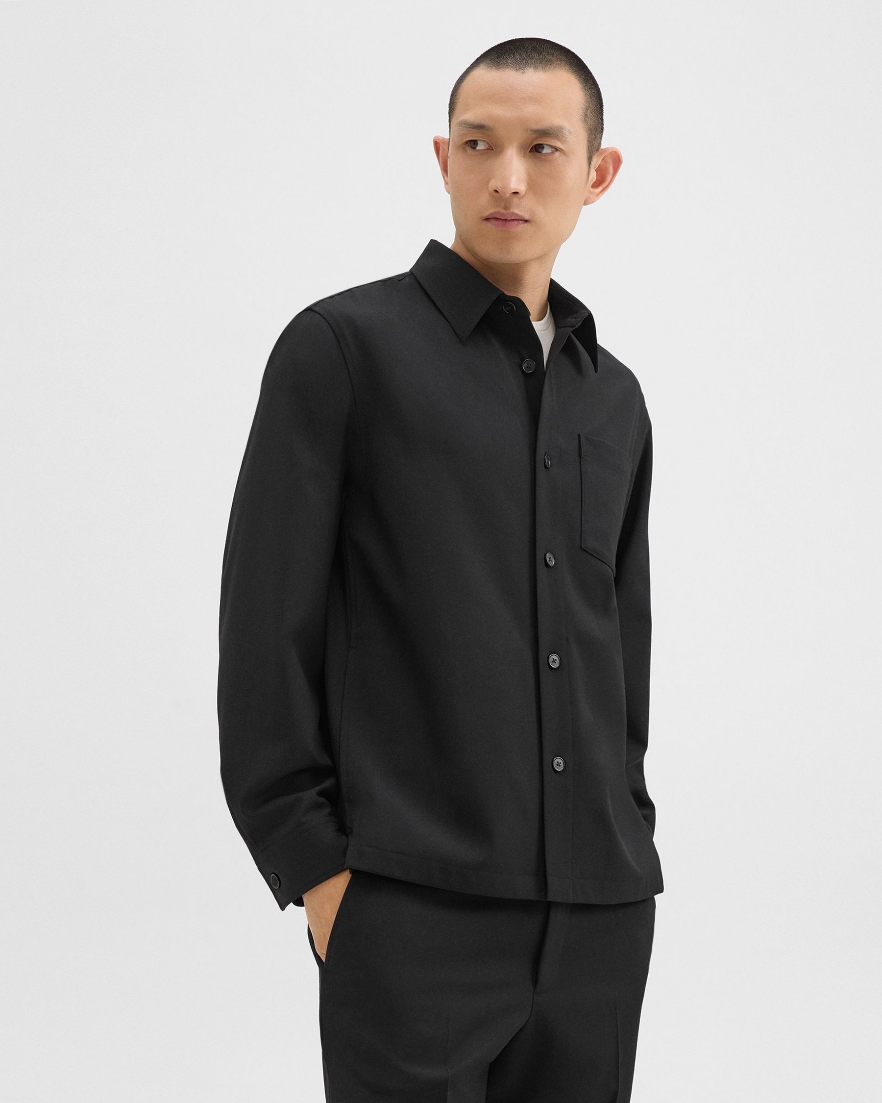 Theory Overshirt in Wool-Blend Twill - Detail 3