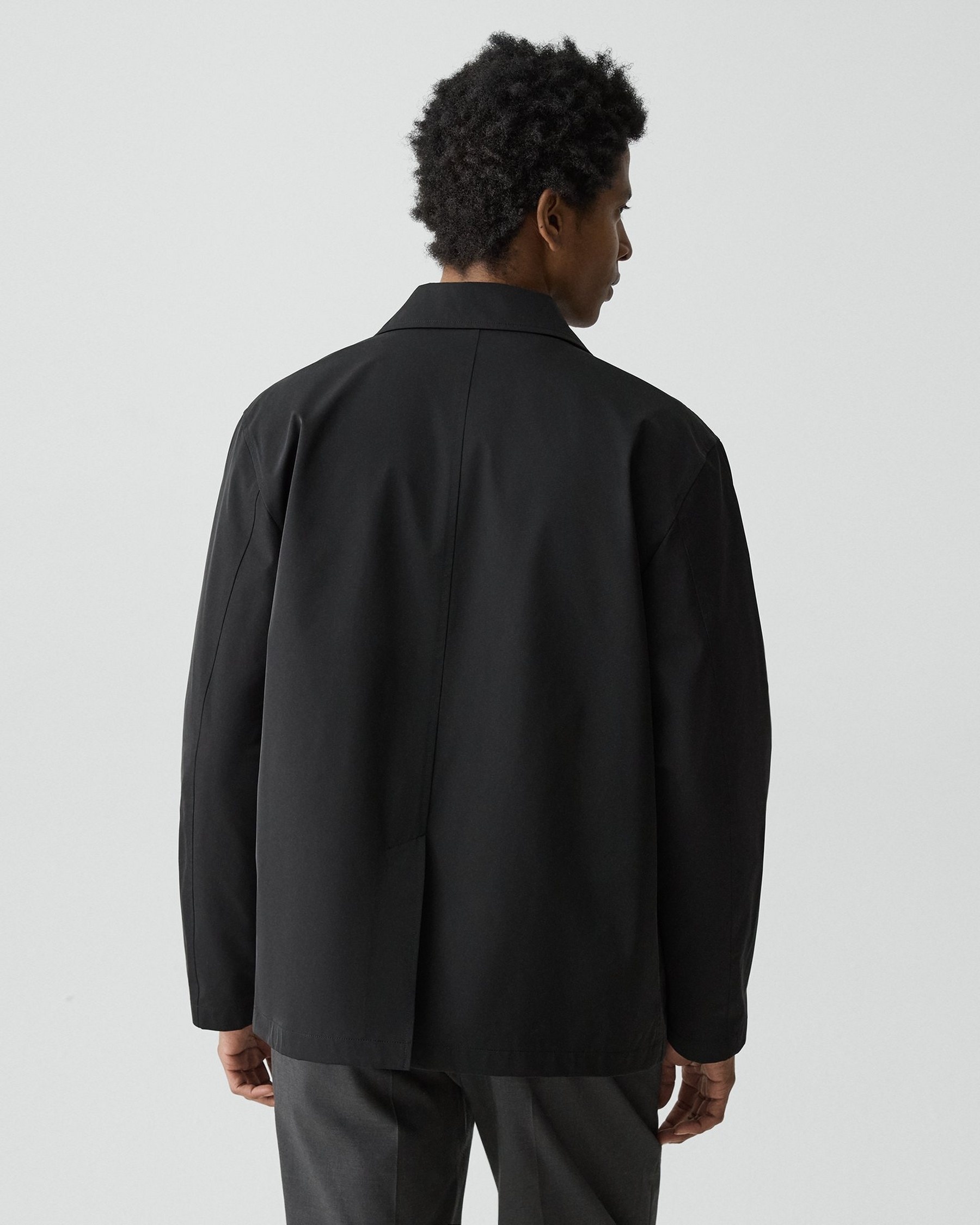 Theory Shirt Collar Jacket in Foundation Twill - Detail 4