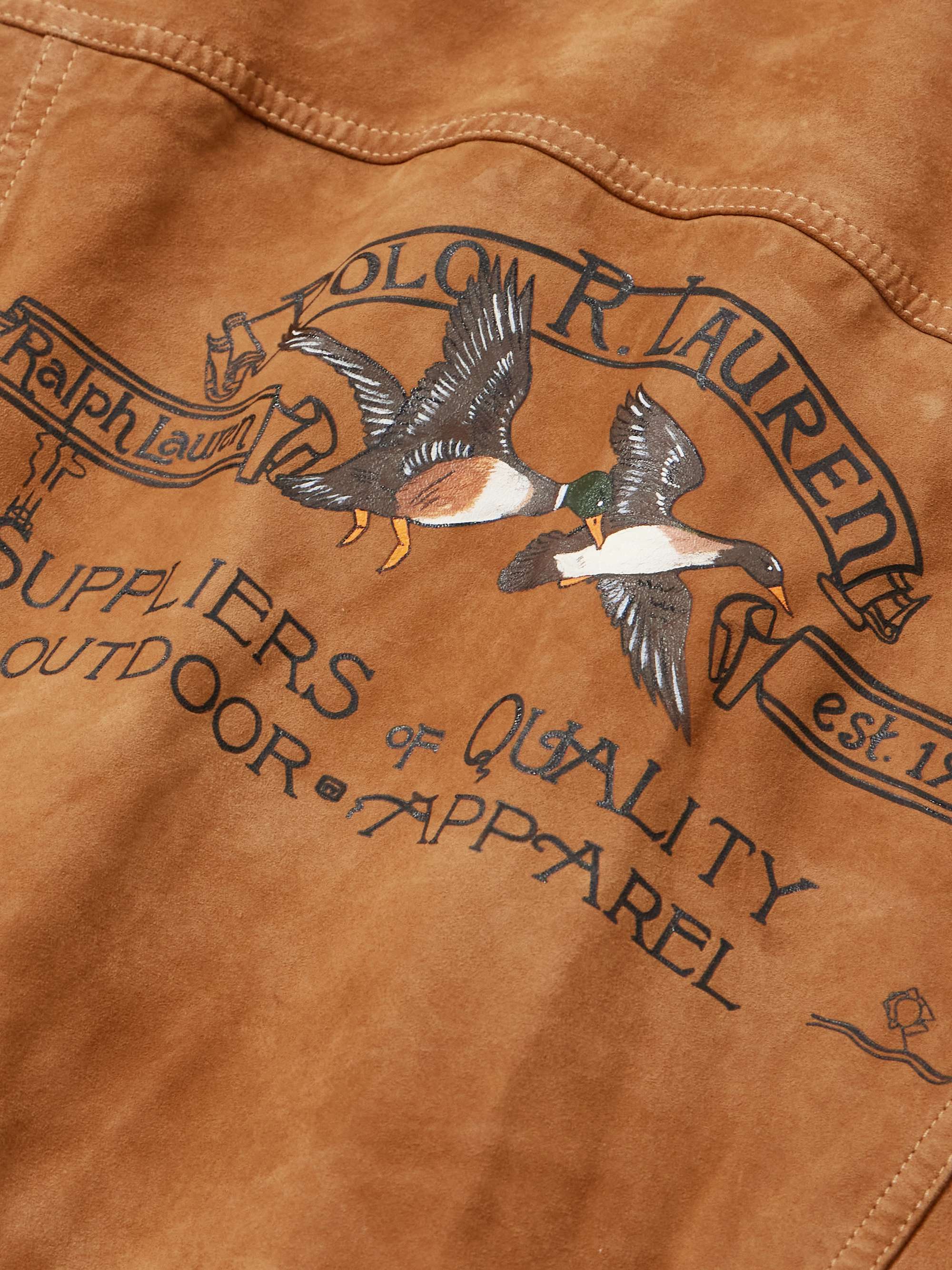 Polo Ralph Lauren Polo Country Logo-Print Suede Jacket - Detail 5